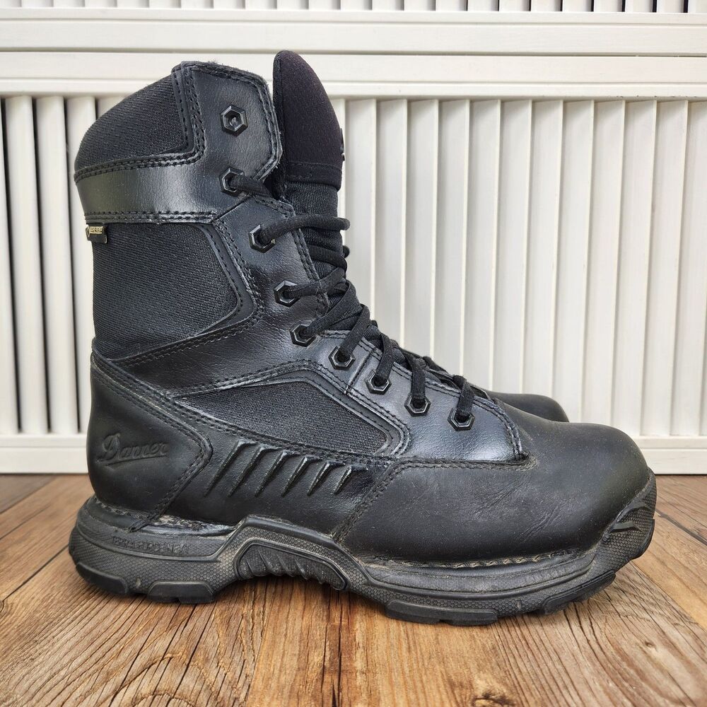 Danner Strikebolt Side Zip 8" Tactical Boots Mens 7.5D Black GTX WP Vibram 26634